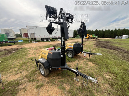 2022 Allmand NLV3GR (4) LED Light Fixture 350W, 23' Vertical Mast, 3kW Prime, Towable, Deep Sea L401, Leveling Jacks, Yanmar T4F 5.8hp