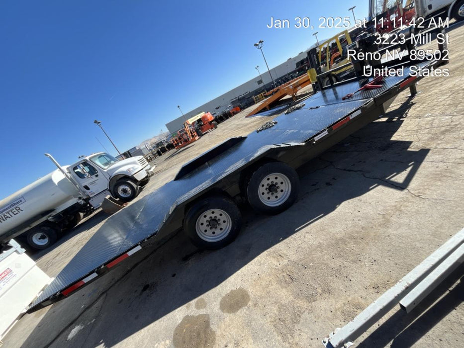 2025 TEXAS PRIDE TRAILERS 21' Lowboy Gravity Tilt Bed 14K Bumper Pull Trailer