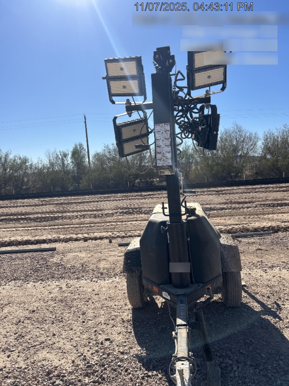 2022 Allmand NLV3GR (4) LED Light Fixture 350W, 23' Vertical Mast, 3kW Prime, Towable, ES Decals, T3