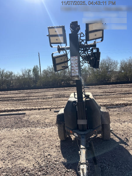 2022 Allmand NLV3GR (4) LED Light Fixture 350W, 23' Vertical Mast, 3kW Prime, Towable, ES Decals, T3