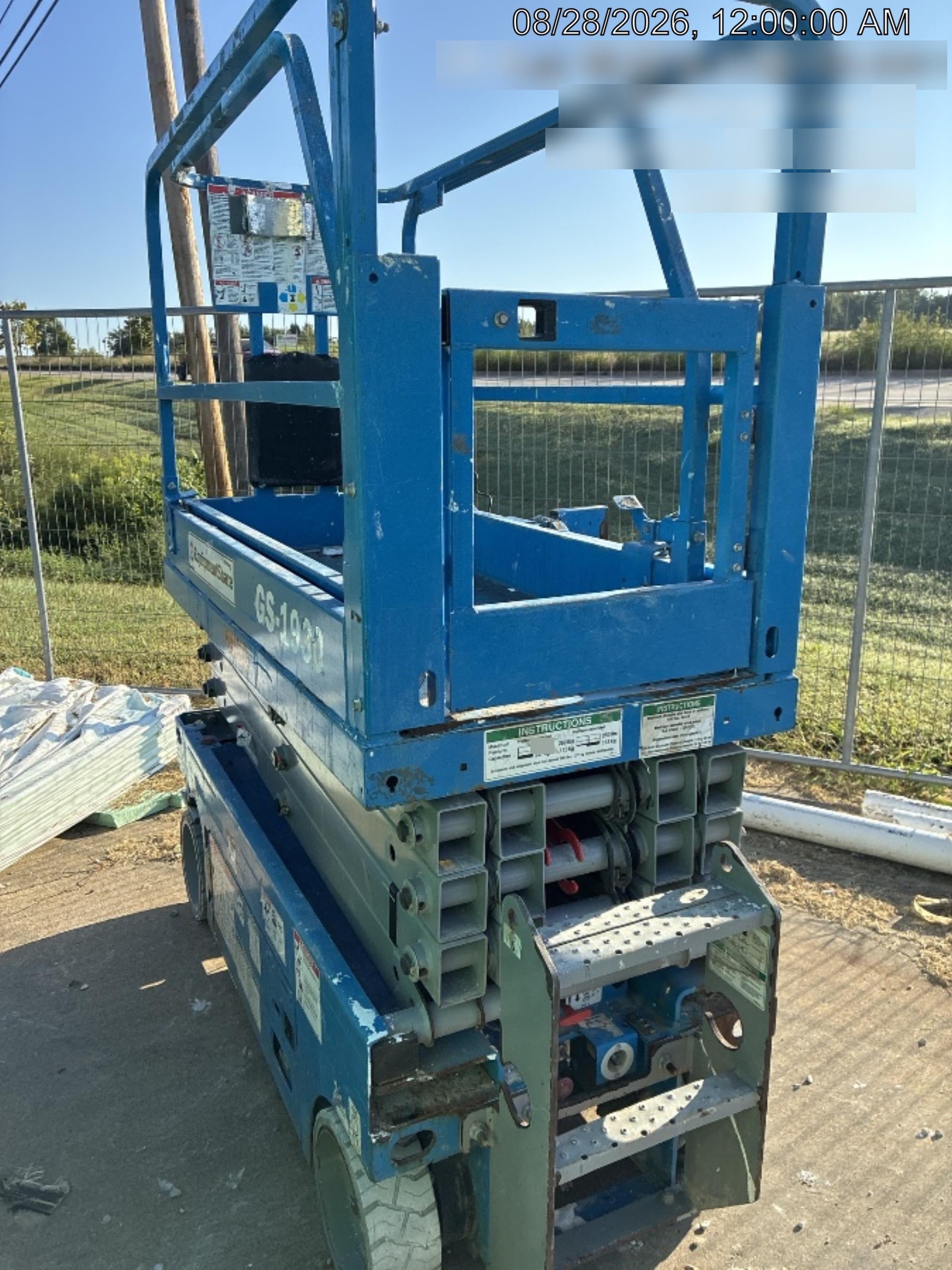 2020 Genie GS-1930 Solid Non Marking Tires, Beacon, Folding rails with half height swing gate