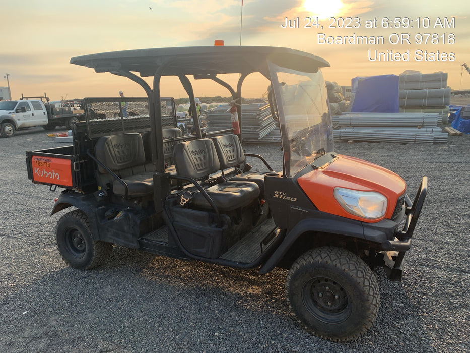2021 Kubota RTV-X1140W-H Plastic Canopy, Windshield Acrylic Clear, LED Strobe Light, Wire Harness Kit, Back up Alarm