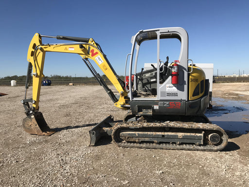 Wacker Neuson EZ53 Open ROPS, Rubber Tracks, Long Dipperstick, Bucket