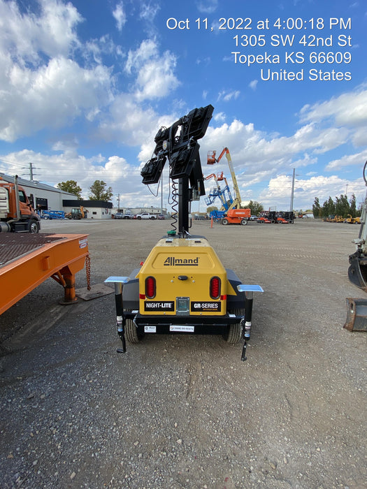 2022 Allmand NLV3GR (4) LED Light Fixture 350W, 23' Vertical Mast, 3kW Prime, Towable, ES Decals, T3