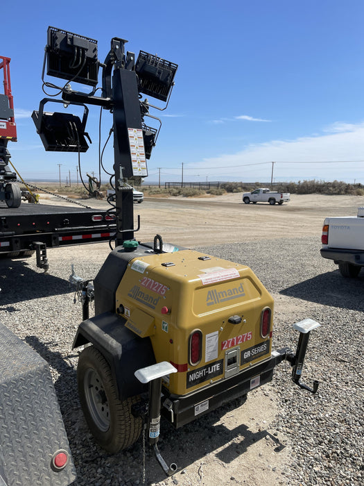 2022 Allmand NLV3GR (4) LED Light Fixture 350W, 23' Vertical Mast, 3kW Prime, Towable, ES Decals, T3