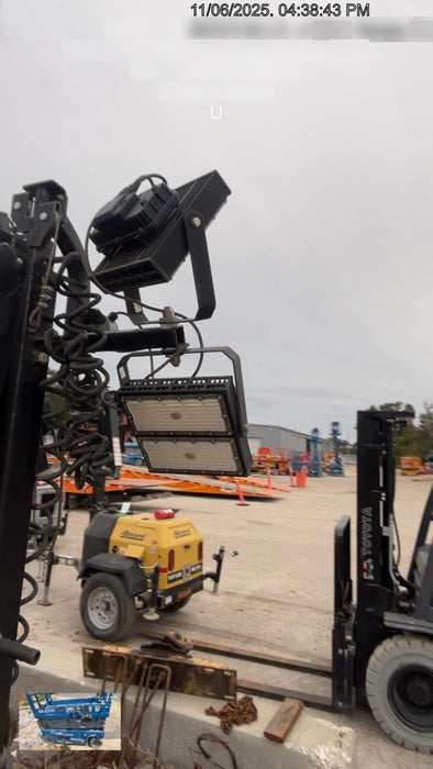 2022 Allmand NLV3GR (4) LED Light Fixture 350W, 23' Vertical Mast, 3kW Prime, Towable, Deep Sea L401, Leveling Jacks, Yanmar T4F 5.8hp