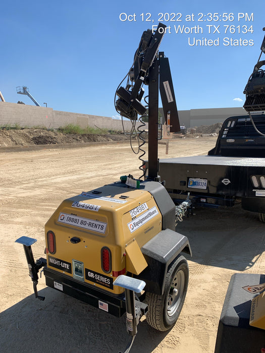 2022 Allmand NLV3GR (4) LED Light Fixture 350W, 23' Vertical Mast, 3kW Prime, Towable, ES Decals, T3