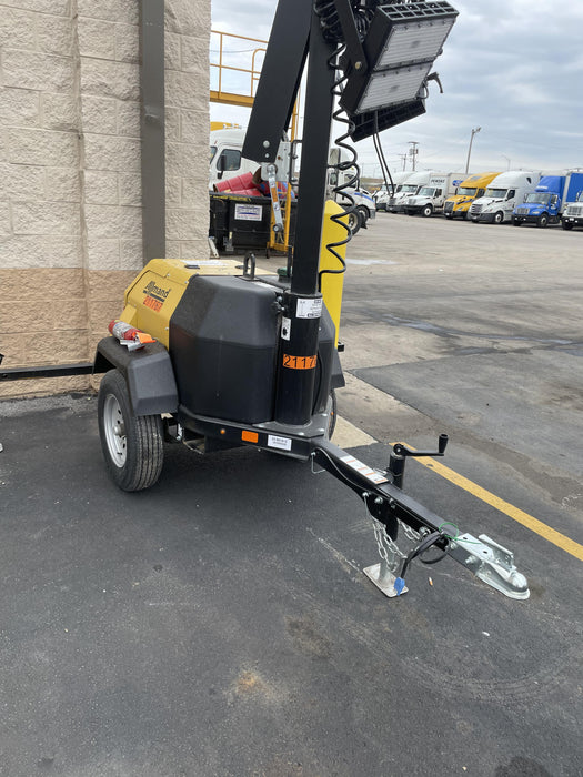 2022 Allmand NLV3GR (4) LED Light Fixture 350W, 23' Vertical Mast, 3kW Prime, Towable, Deep Sea L401, Leveling Jacks, Yanmar T4F 5.8hp