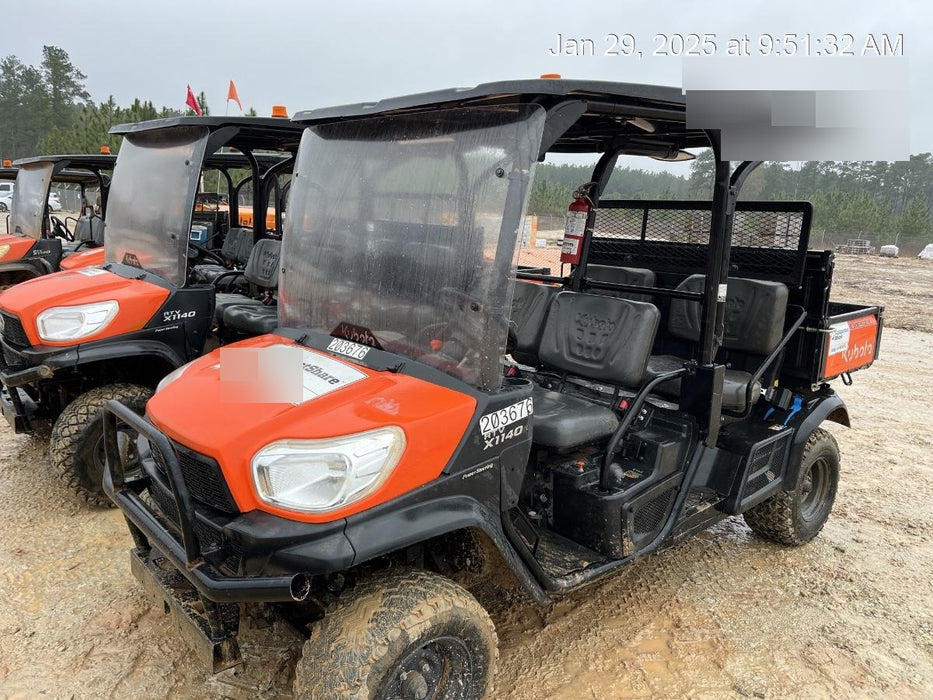 2022 Kubota RTV-X1140W-H Plastic Canopy, Windshield Acrylic Clear, LED Strobe Light, Wire Harness Kit, Back up Alarm