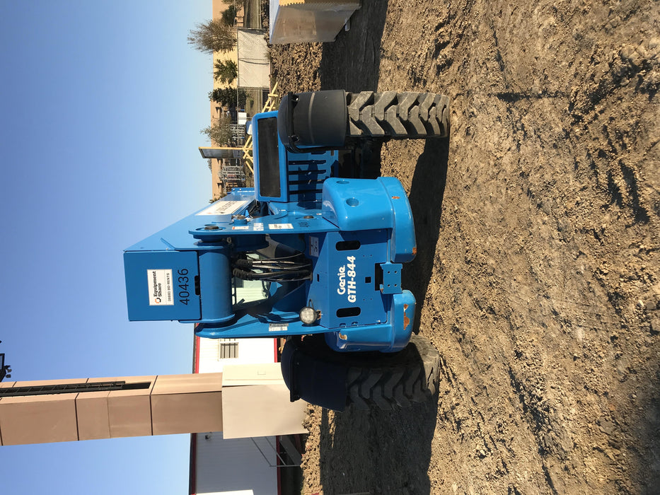 2019 Genie GTH-844 Cab/Heat/AC, Solid RT Tires, LED Work Lights, Beacon 60" QA Carriage, 48" Forks