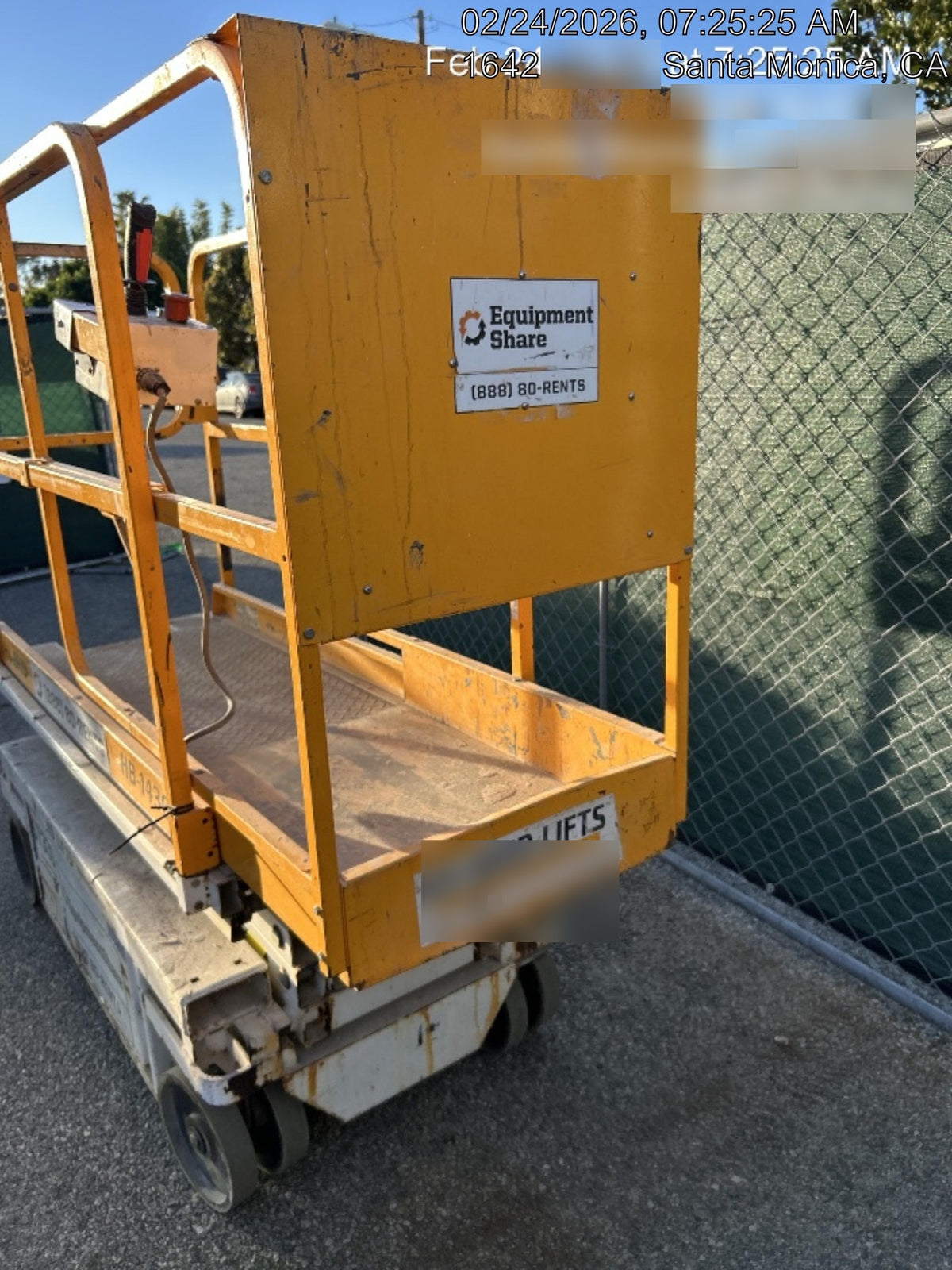 Custom Equipment HB-1430 <ul>
 <li>Hy-Brid Scissor Lift</li>
  <li>Platform capacity up to 670 lbs.</li>
  <li>Working height up to 20 ft</li>
  <li>Weighs under 1,700 lbs.</li>
  <li>Non-marking wheels </li>
</ul>