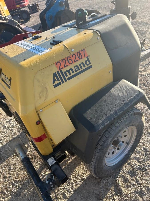 2022 Allmand NLV3GR (4) LED Light Fixture 350W, 23' Vertical Mast, 3kW Prime, Towable, Deep Sea L401, Leveling Jacks, Yanmar T4F 5.8hp