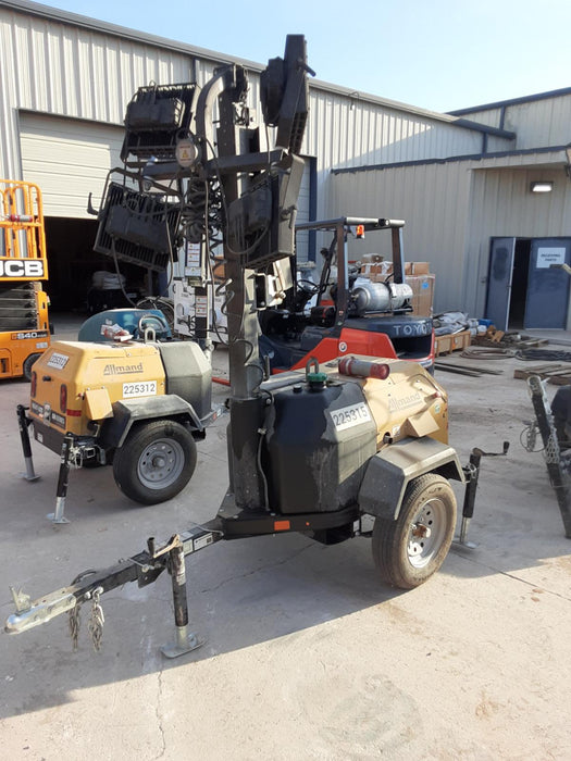 2022 Allmand NLV3GR (4) LED Light Fixture 350W, 23' Vertical Mast, 3kW Prime, Towable, Deep Sea L401, Leveling Jacks, Yanmar T4F 5.8hp