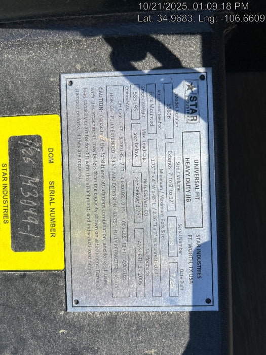 2025 STAR INDUSTRIES M1360B - Star JIB Boom