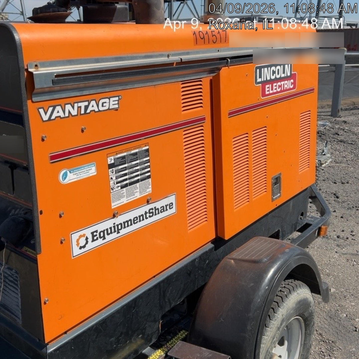 2021 Lincoln Electric Vantage 549X Ready Pak 3, ORANGE (includes trailer, cable rack, fender light kit)
