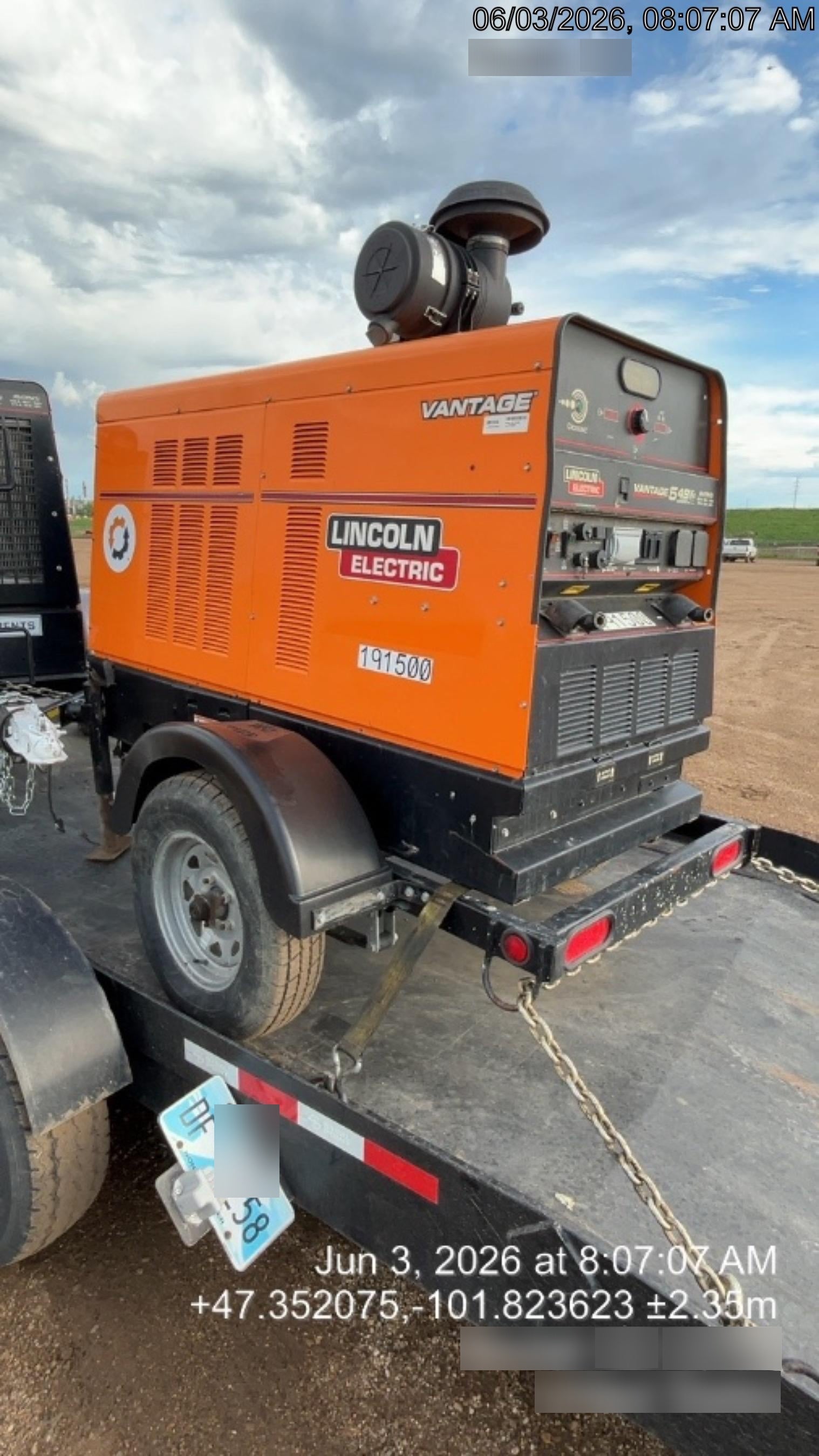 2021 Lincoln Electric Vantage 549X Ready Pak 3, ORANGE (includes trailer, cable rack, fender light kit)