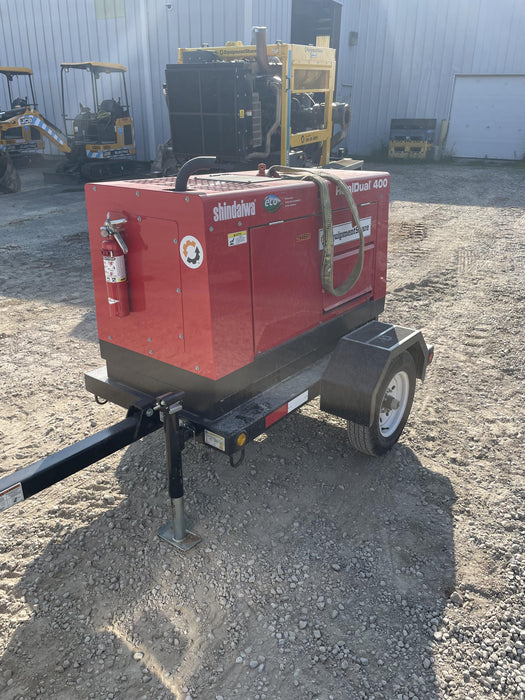 2023 Shindaiwa DGW400MDL Kubota D902 Engine, 23 HP, Dual Op Welder, Wire, Arc, Droop Stick, Tig, and CC Stick Functionality, Simulphase, 3 Phase and 1 Phase Gen Output, Single Axle NB Trlr, Slr Trckl Chrg 12V 12W, Fire Ext