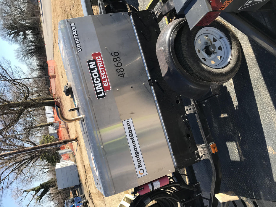 2019 Lincoln Electric Vantage 322 Ready-Pak 3, Two Wheel Trailer, Fender and Light Kit, Cable Rack