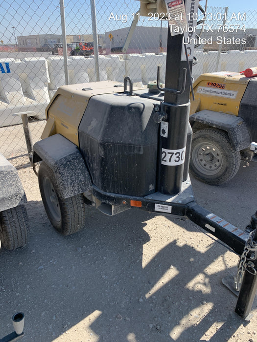 2022 Allmand NLV3GR (4) LED Light Fixture 350W, 23' Vertical Mast, 3kW Prime, Towable, ES Decals, T3