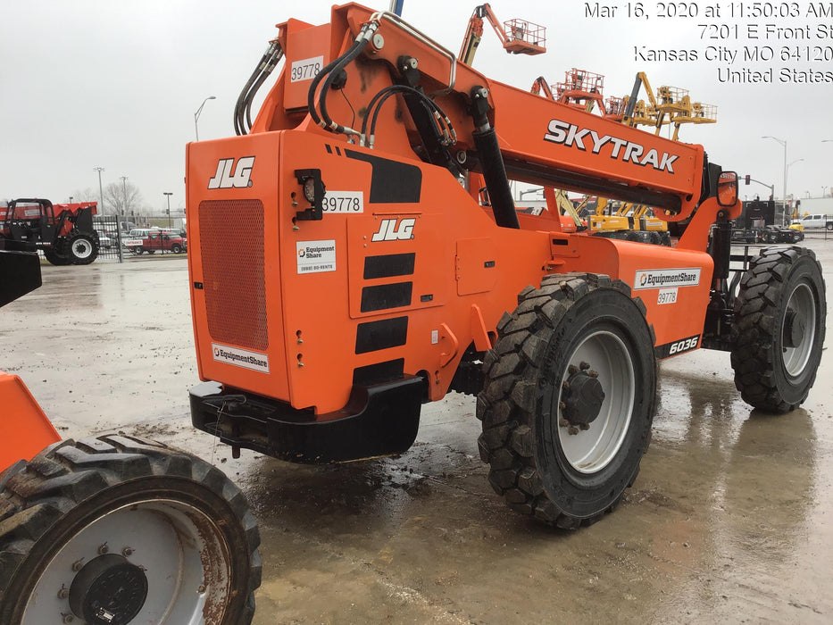 2019 Skytrak 6036 Canopy, Solid Tires, LED Work Lights, Beacon w/50" Carriage, 48" Pallet Forks