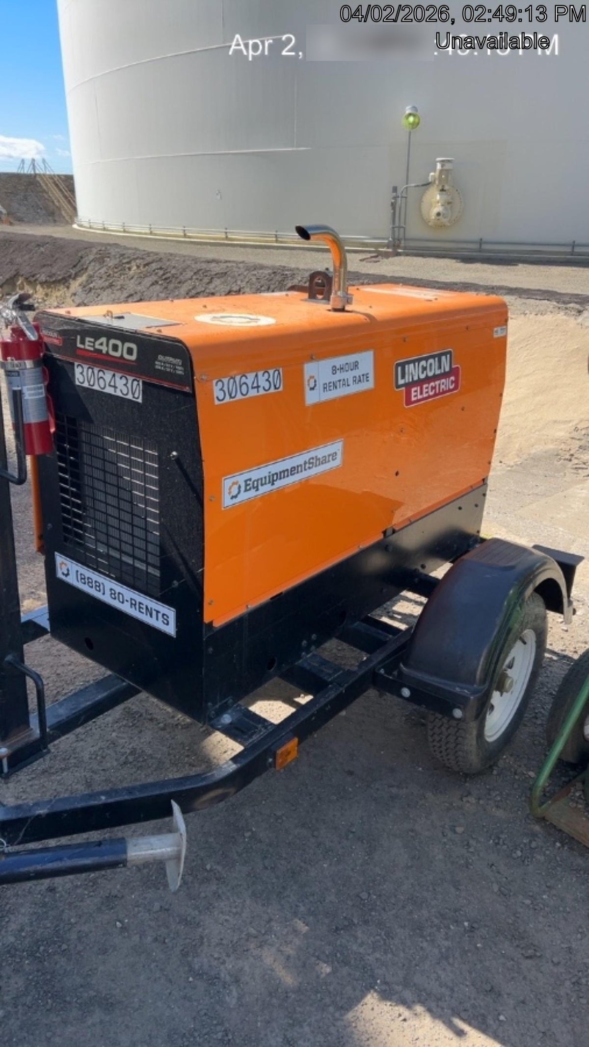 2023 Lincoln Electric LE400 Kubota V1505, Trlr, Cable Rack, Light Kit, ES Decals, T3