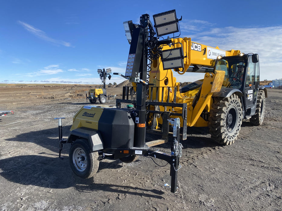 2022 Allmand NLV3GR (4) LED Light Fixture 350W, 23' Vertical Mast, 3kW Prime, Towable, ES Decals, T3