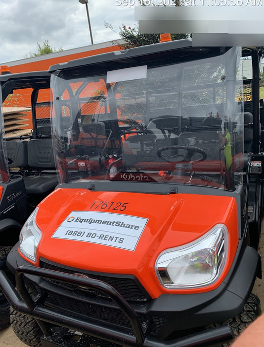 2021 Kubota RTV-X1140W-H Plastic Canopy, Windshield Acrylic Clear, LED Strobe Light, Wire Harness Kit, Back up Alarm