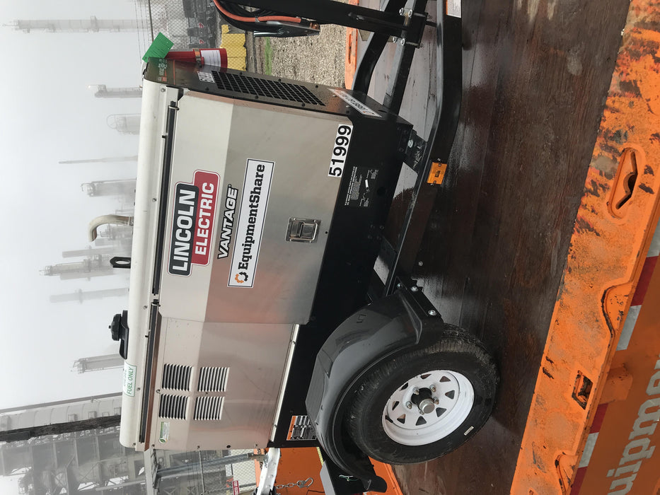 2019 Lincoln Electric Vantage 322 Welder Ready-Pak 3, Two wheel trailer, Fender and Light kit, Cable Rack