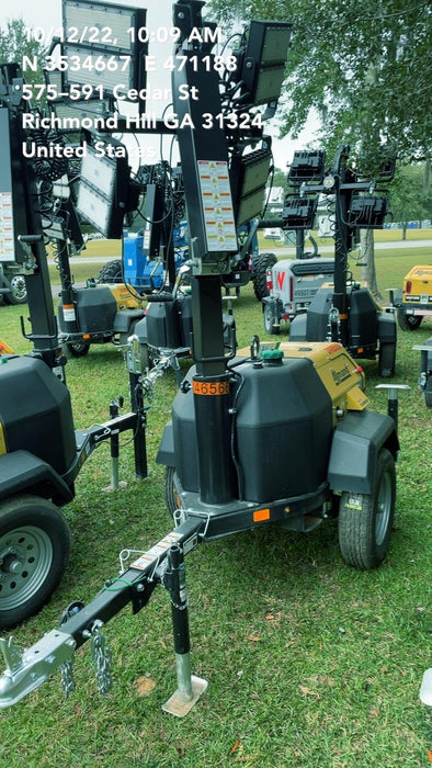 2022 Allmand NLV3GR (4) LED Light Fixture 350W, 23' Vertical Mast, 3kW Prime, Towable