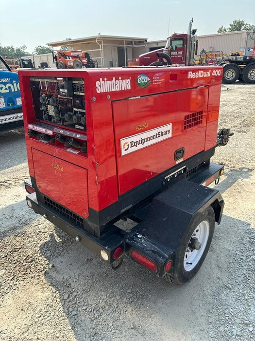 2023 Shindaiwa DGW400MDL Kubota D902 Engine, 23 HP, Dual Op Welder, Wire, Arc, Droop Stick, Tig, and CC Stick Functionality, Simulphase, 3 Phase and 1 Phase Gen Output, Single Axle NB Trlr, Slr Trckl Chrg 12V 12W, Fire Ext