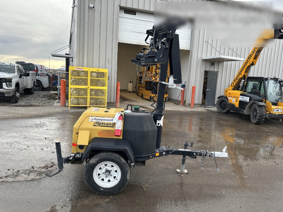 Allmand NLV3GR (4) LED Light Fixture 350W, 23' Vertical Mast, 3kW Prime, Towable, Deep Sea L401, Leveling Jacks, Yanmar T4F 5.8hp