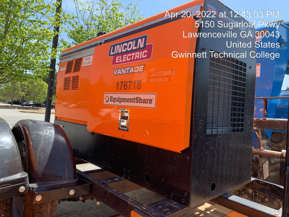 2021 Lincoln Electric Vantage 322 Vantage 322 Ready Pak 3 w/ Decals, ORANGE (includes trailer, cable rack, fender light kit) NO Telematics