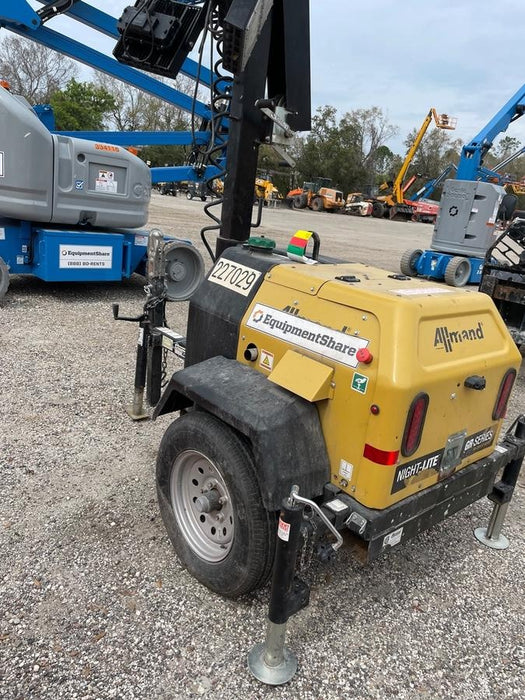 2022 Allmand NLV3GR (4) LED Light Fixture 350W, 23' Vertical Mast, 3kW Prime, Towable, Deep Sea L401, Leveling Jacks, Yanmar T4F 5.8hp