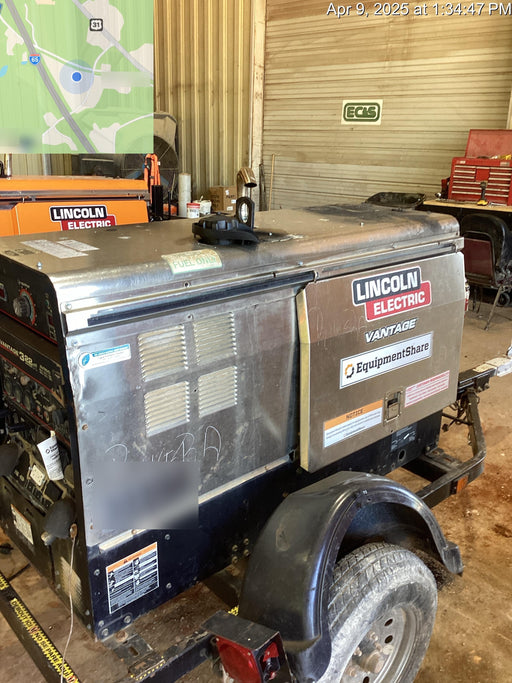 2019 Lincoln Electric Vantage 322 Welder Ready-Pak 3, Two wheel trailer, Fender and Light kit, Cable Rack