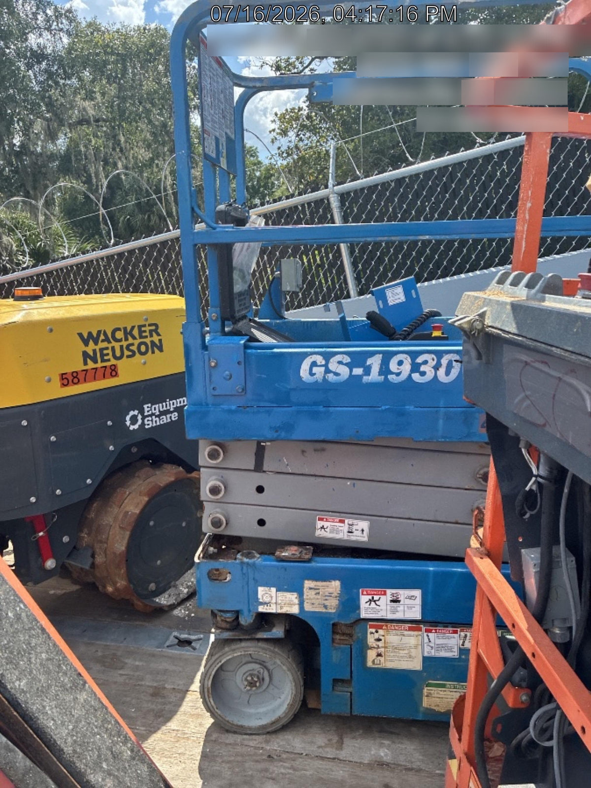 2019 Genie GS-1930 Fixed Rails with Chain Entry