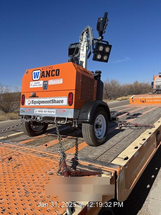 2024 Wanco WLTT-4MM4K Diesel, Deep Sea Controller, Shore Power Plug, Auto Start, (4) 350W LED Floodlights, 4kW Generator, 60 Gal Fuel Tank, 2" Ball, T3