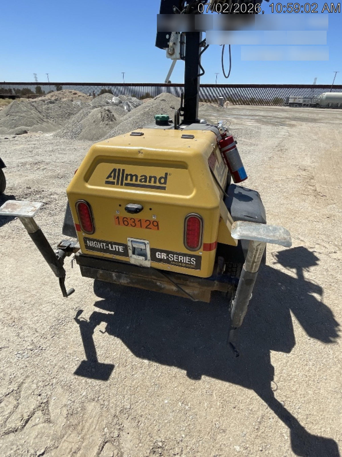 2021 Allmand NLV3GR (4) LED Light Fixture 350W, 23' Vertical Mast, 3kW Prime, Towable, Deep Sea L401, Leveling Jacks, Yanmar T4F 5.8hp