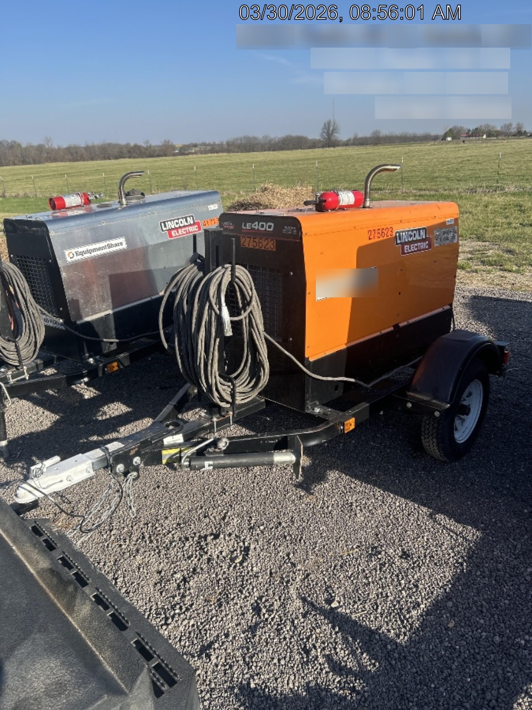 2022 Lincoln Electric LE400 Kubota V1505, Trlr, Cable Rack, Light Kit, ES Decals, T3