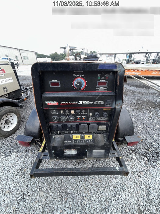 2021 Lincoln Electric Vantage 322 Vantage 322 Ready Pak 3 w/ Decals, ORANGE (includes trailer, cable rack, fender light kit) NO Telematics