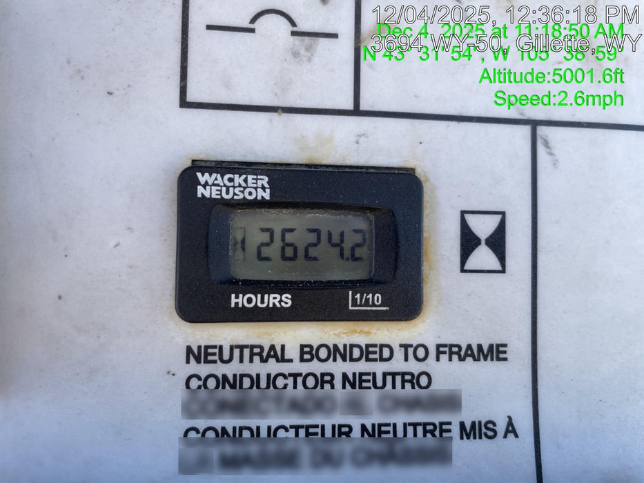 2019 Wacker Neuson LTV6L-MH Mobile Light Tower w/Fuel Level Sensor Installed