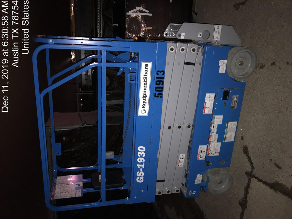 2019 Genie GS-1930 Fixed Rails with Chain Entry