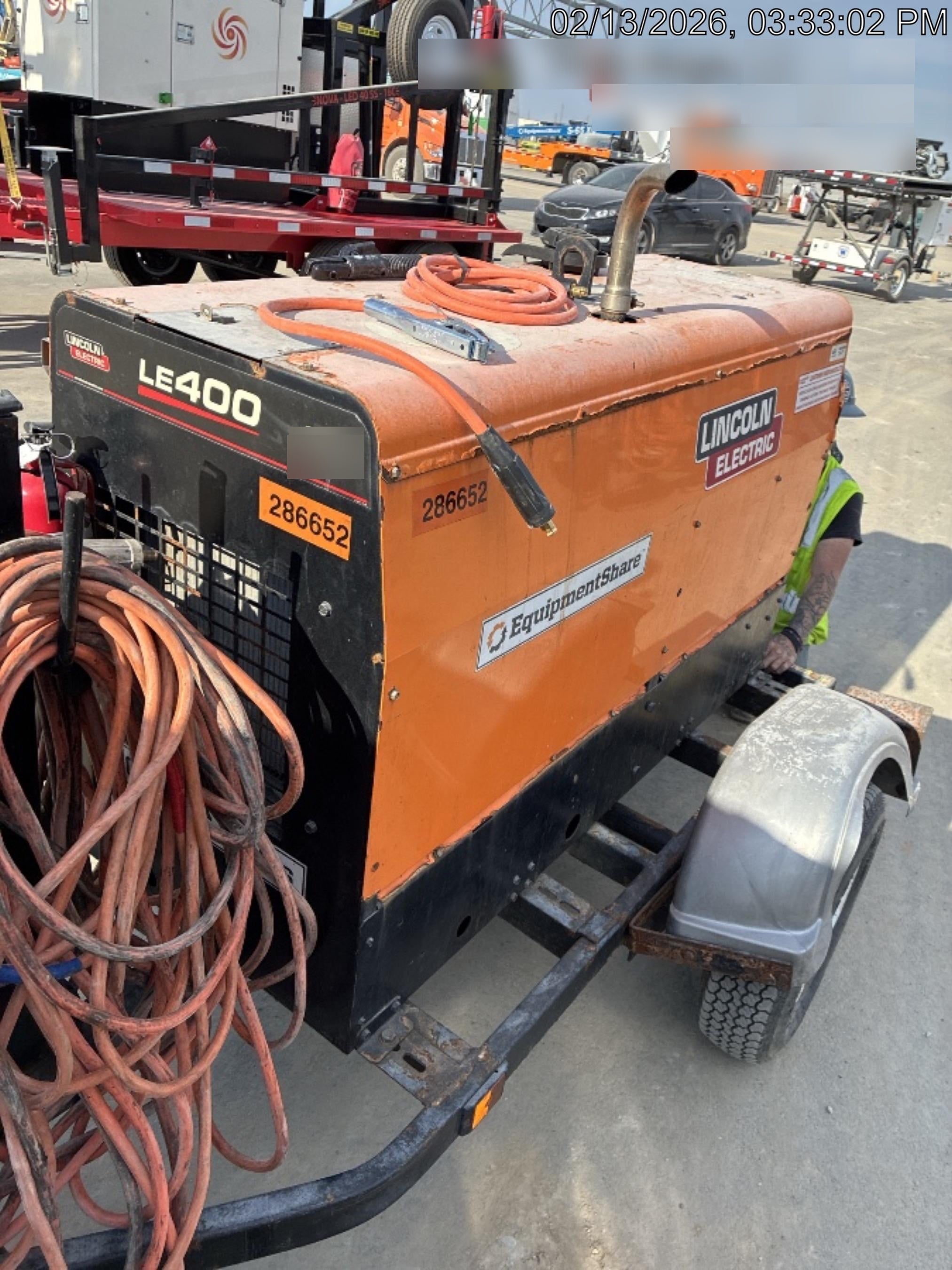 2022 Lincoln Electric LE400 Kubota V1505, Trlr, Cable Rack, Light Kit, ES Decals, T3