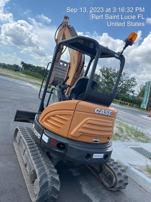 2018 Case CX37C ROPS, LONG ARM, RUBBER TRACKS, AUX HYD