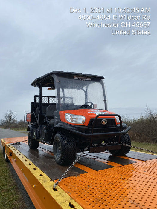 Kubota RTV-X1140W-H 4WD utility cart -LED strobe -Windshield tempered glass -Plastic canopy -Wire harness kit -Backup alarm