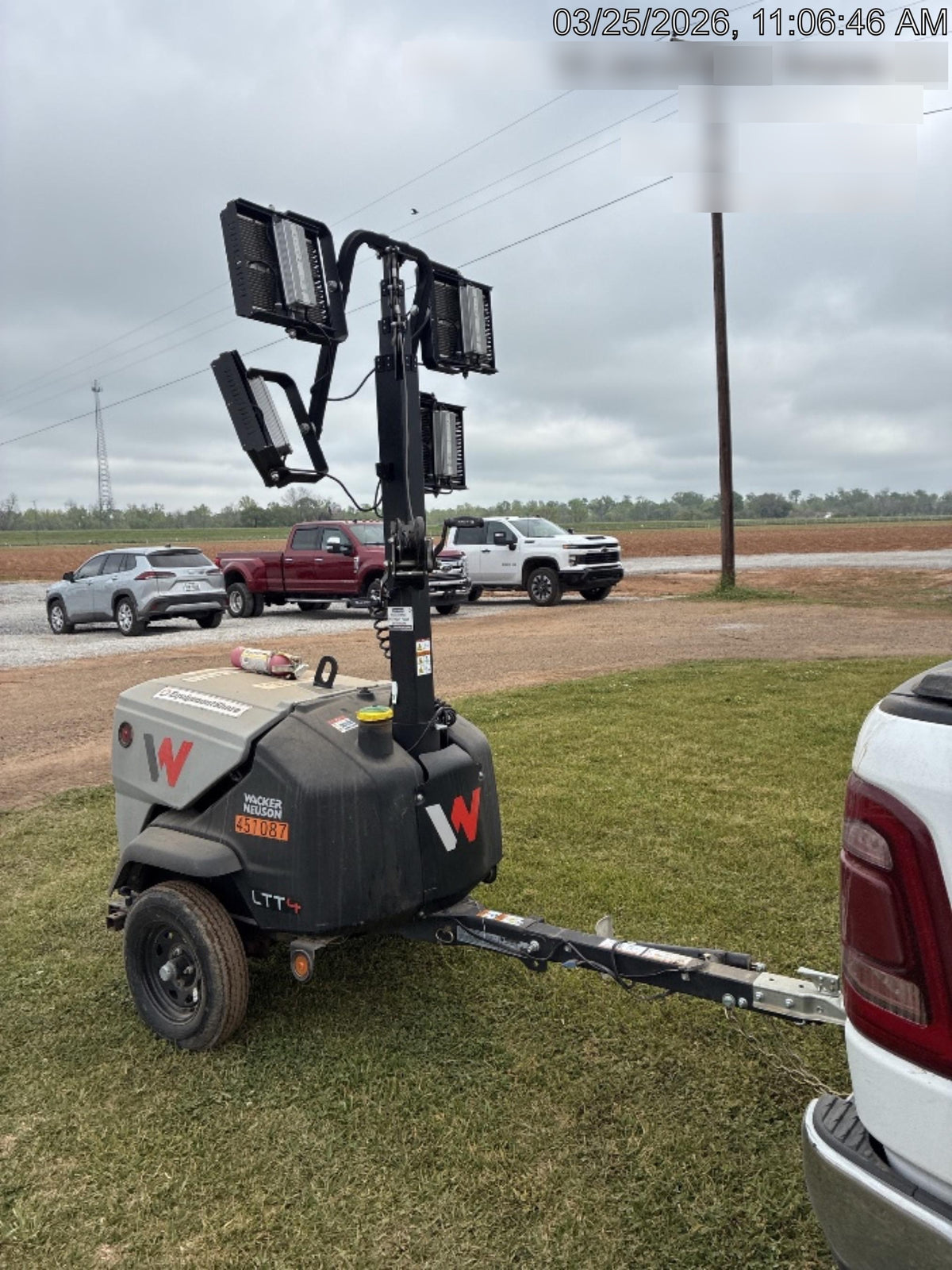 2024 Wacker Neuson LTT4 Diesel, Kohler KDW702, Deep Sea Controller, Auto Start, LED 320W, Bypass Outlet, T3