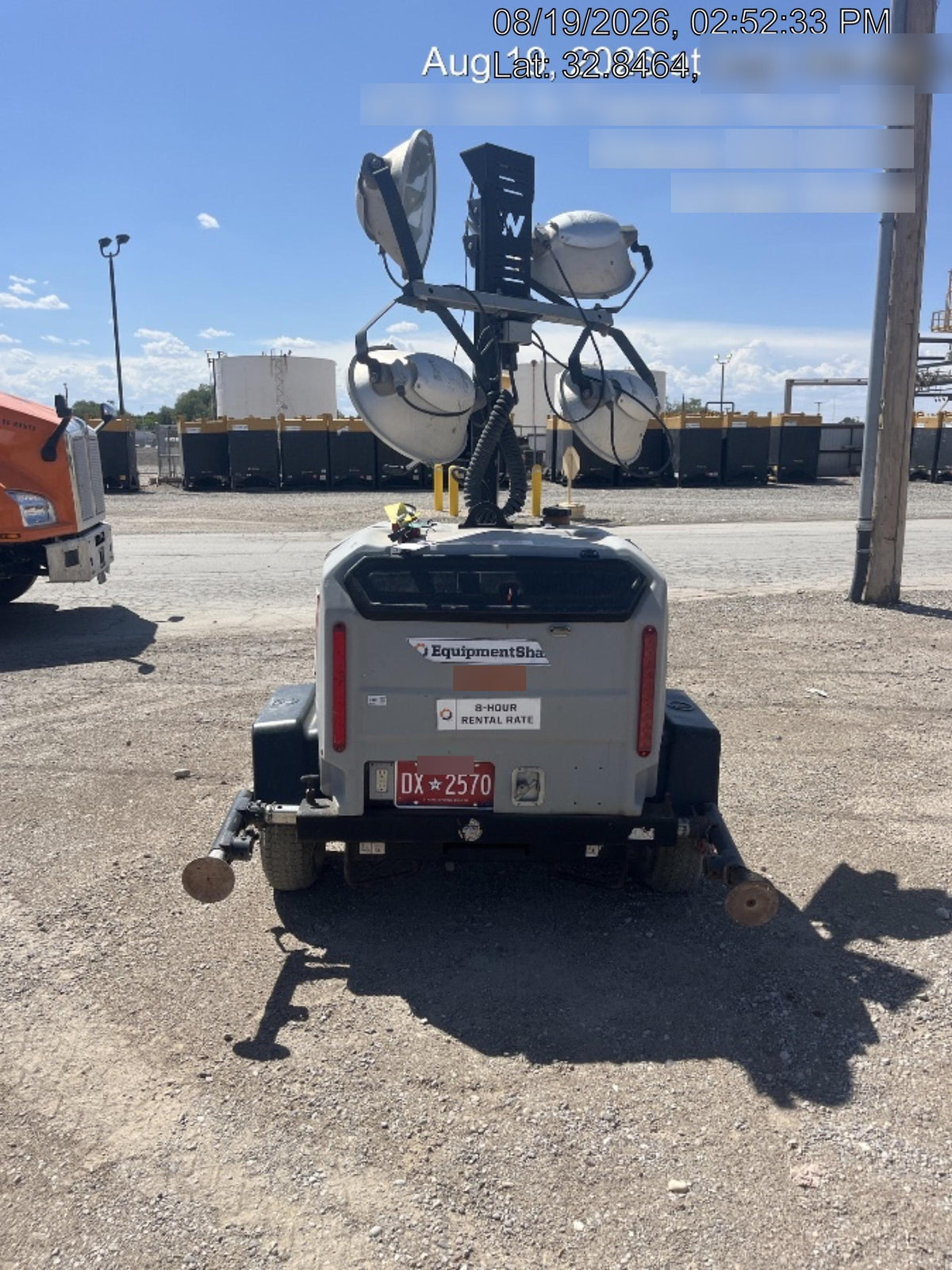 2018 Wacker Neuson LTV6L-MH Wacker Neuson LTV6L Mobile Light Tower w/Fuel Level Sensor Installed