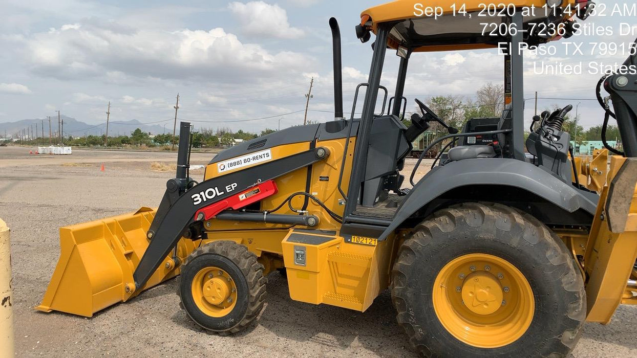 2020 John Deere 310LEP - Extendable Stick Canopy, 4WD, Extendable Stick, Pilot Controls, 2 Way Hydraulics, TAG Manual QC