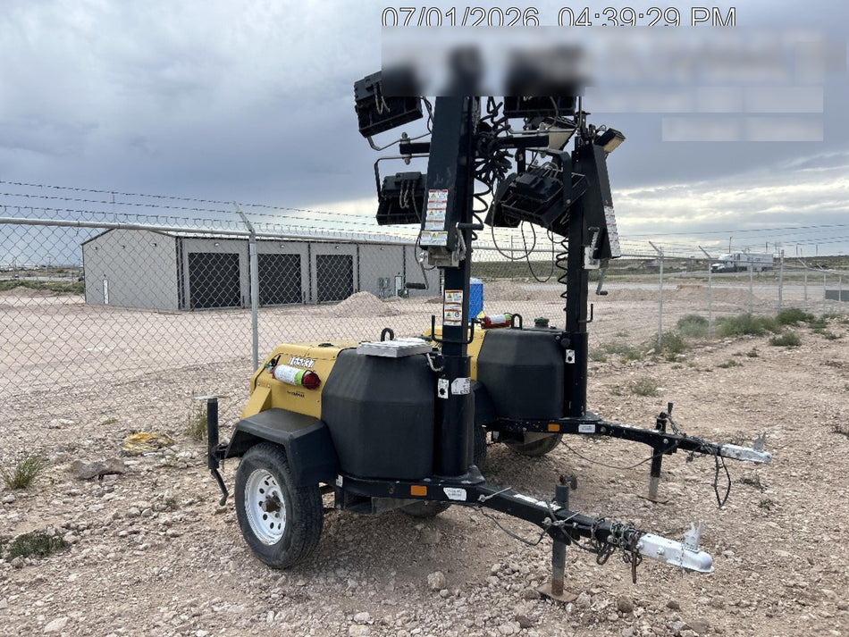 2021 Allmand NLV3GR (4) LED Light Fixture 350W, 23' Vertical Mast, 3kW Prime, Towable, Deep Sea L401, Leveling Jacks, Yanmar T4F 5.8hp