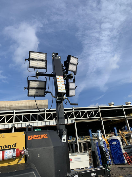 2022 Allmand NLV3GR (4) LED Light Fixture 350W, 23' Vertical Mast, 3kW Prime, Towable, ES Decals, T3