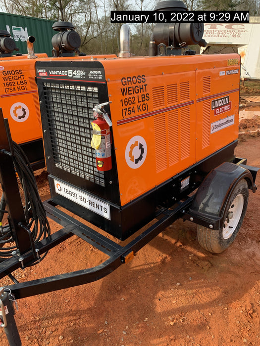 2021 Lincoln Electric Vantage 549X Ready Pak 3, ORANGE (includes trailer, cable rack, fender light kit)